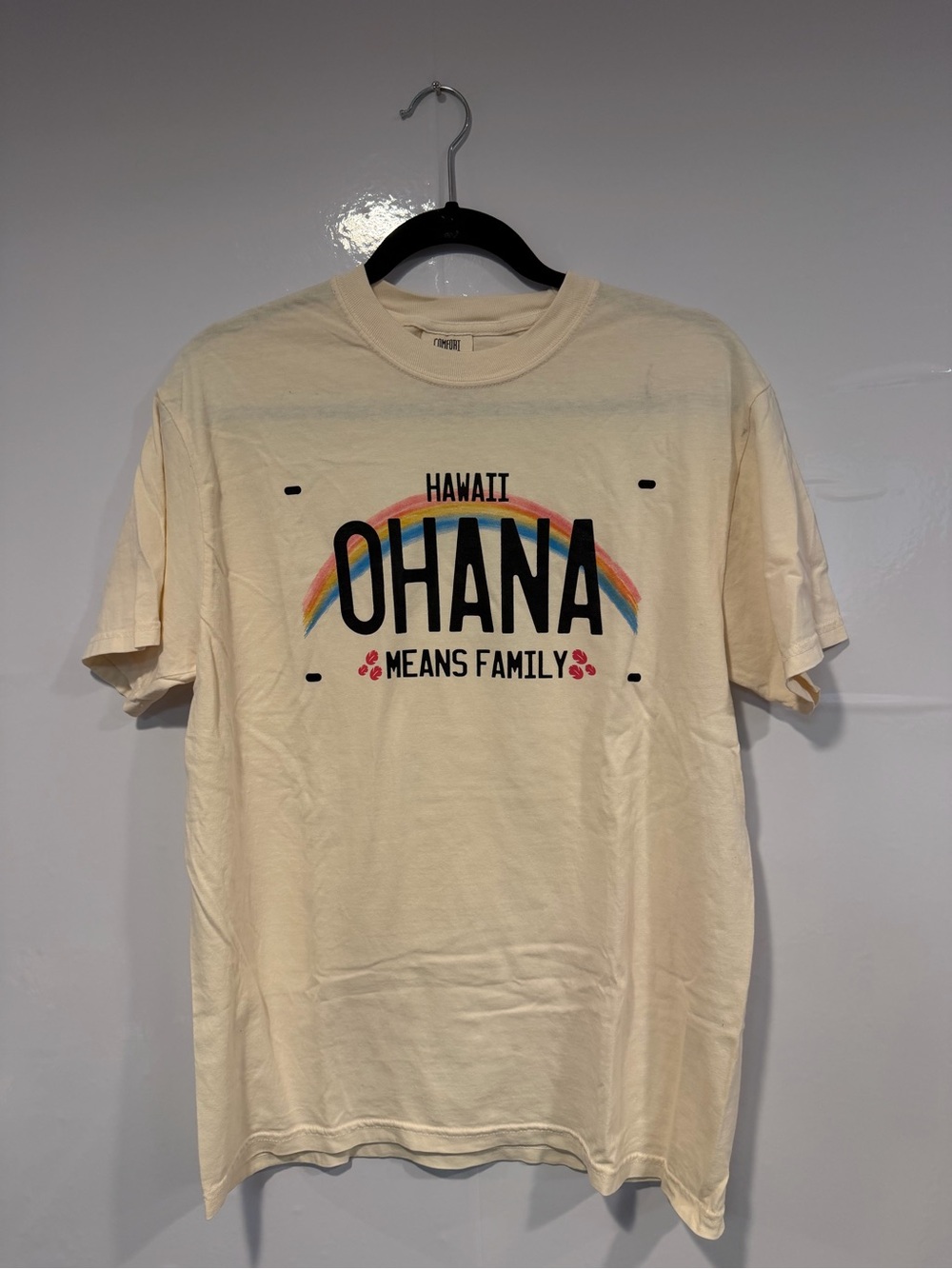 Comfort‎ Colors Cream Disney OHANA Hawaii Graphic Tee
